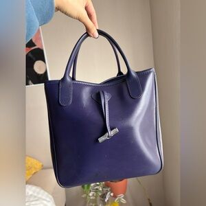 Vintage rosseau tote - indigo leather
